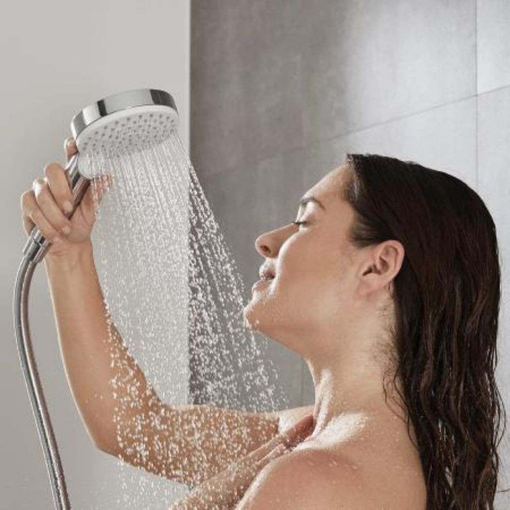 Mitigeur de douche Hansgrohe Metris + pommeau de douche rond 2 jets 