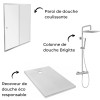 Pack douche avec receveur 120 x 90 cm, colonne douche Brigitte et paroi de douche coulissante Serenity  