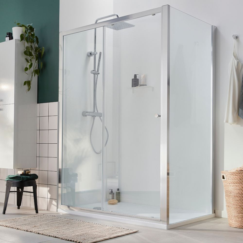 Pack douche avec receveur 120 x 90 cm, colonne douche Brigitte  