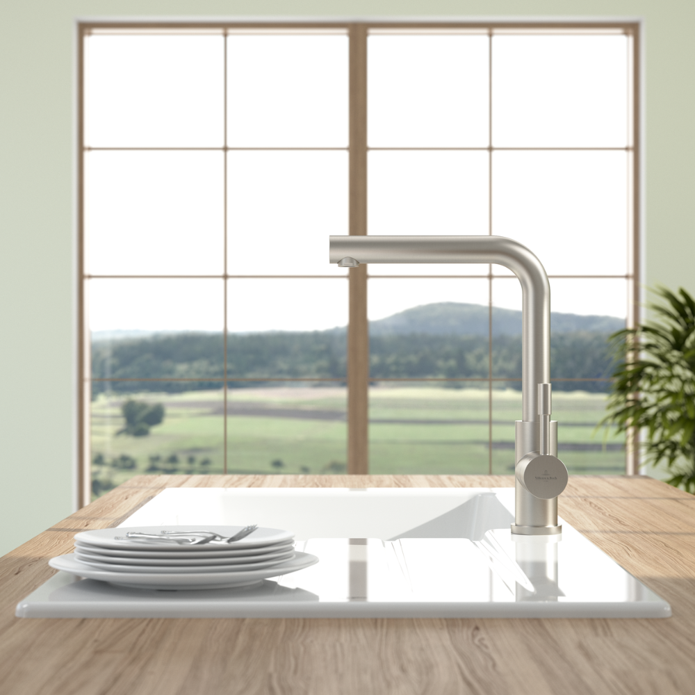 Robinet cuisine VILLEROY ET BOCH Modern Steel | Batinea