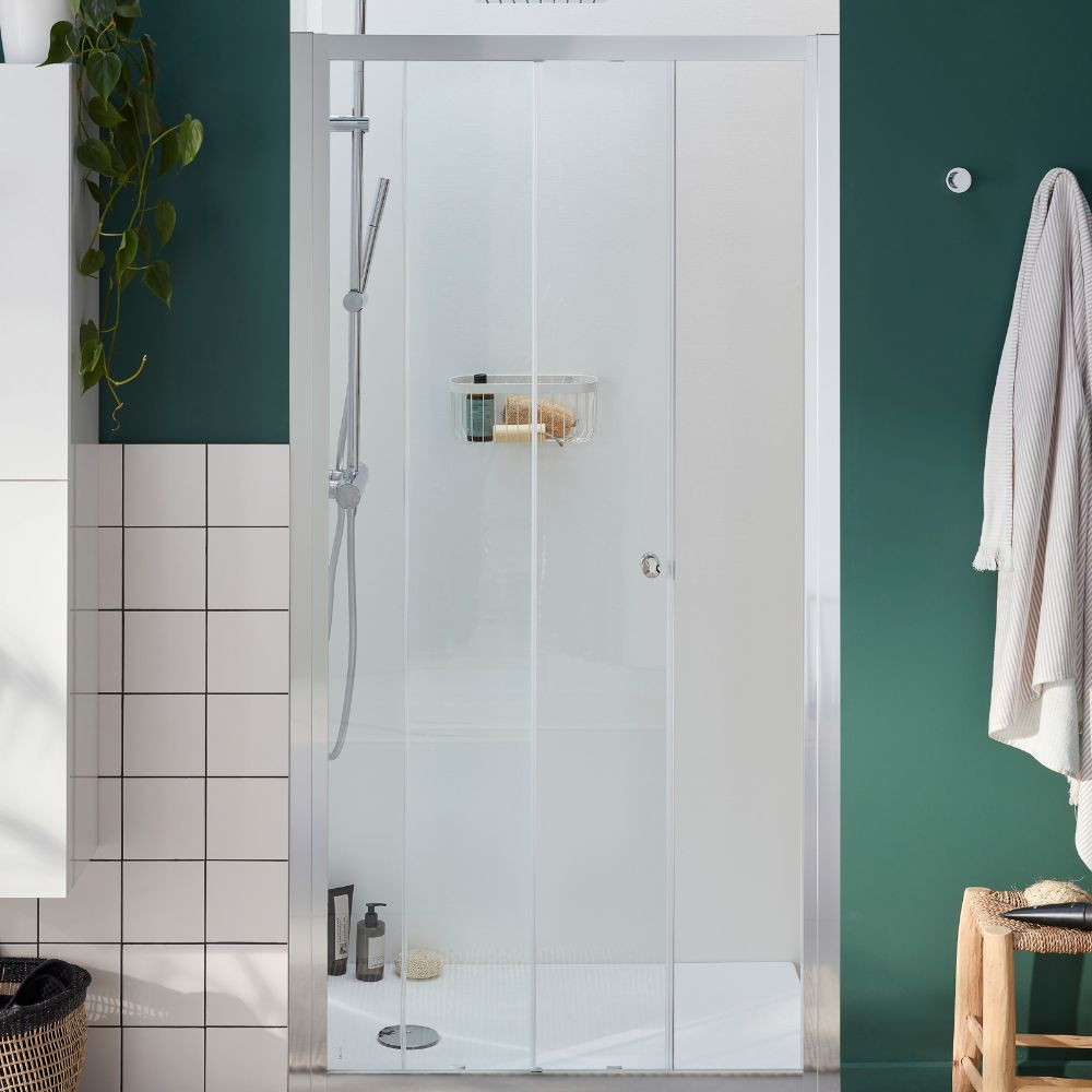 Receveur Jacob Delafon Ipso 120x80 cm + Paroi douche porte coulissante 