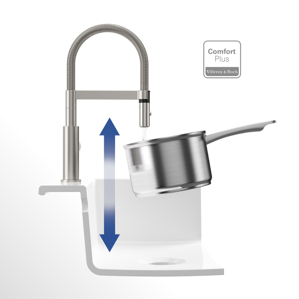Robinet cuisine VILLEROY ET BOCH Steel expert compact | Batinea