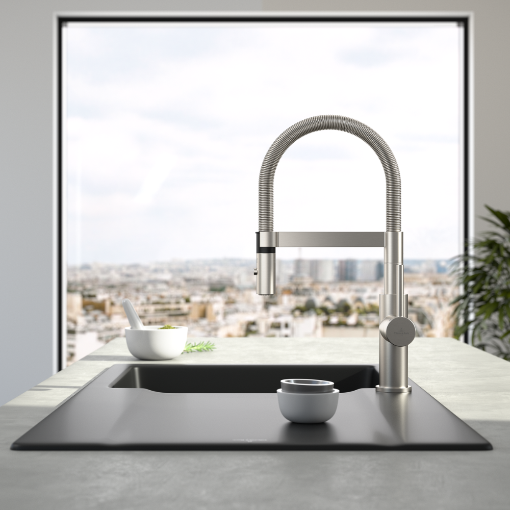 Robinet cuisine VILLEROY ET BOCH Steel expert compact | Batinea