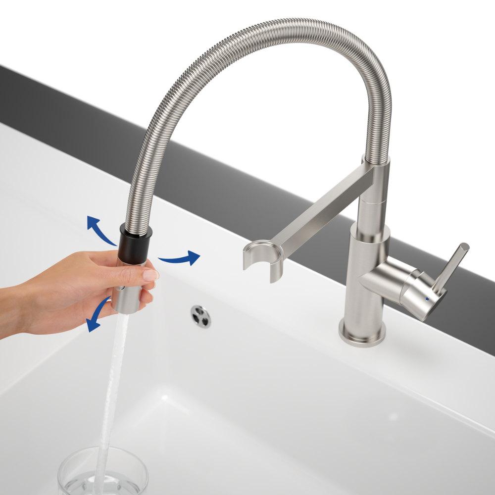 Robinet cuisine VILLEROY ET BOCH Steel expert compact | Batinea