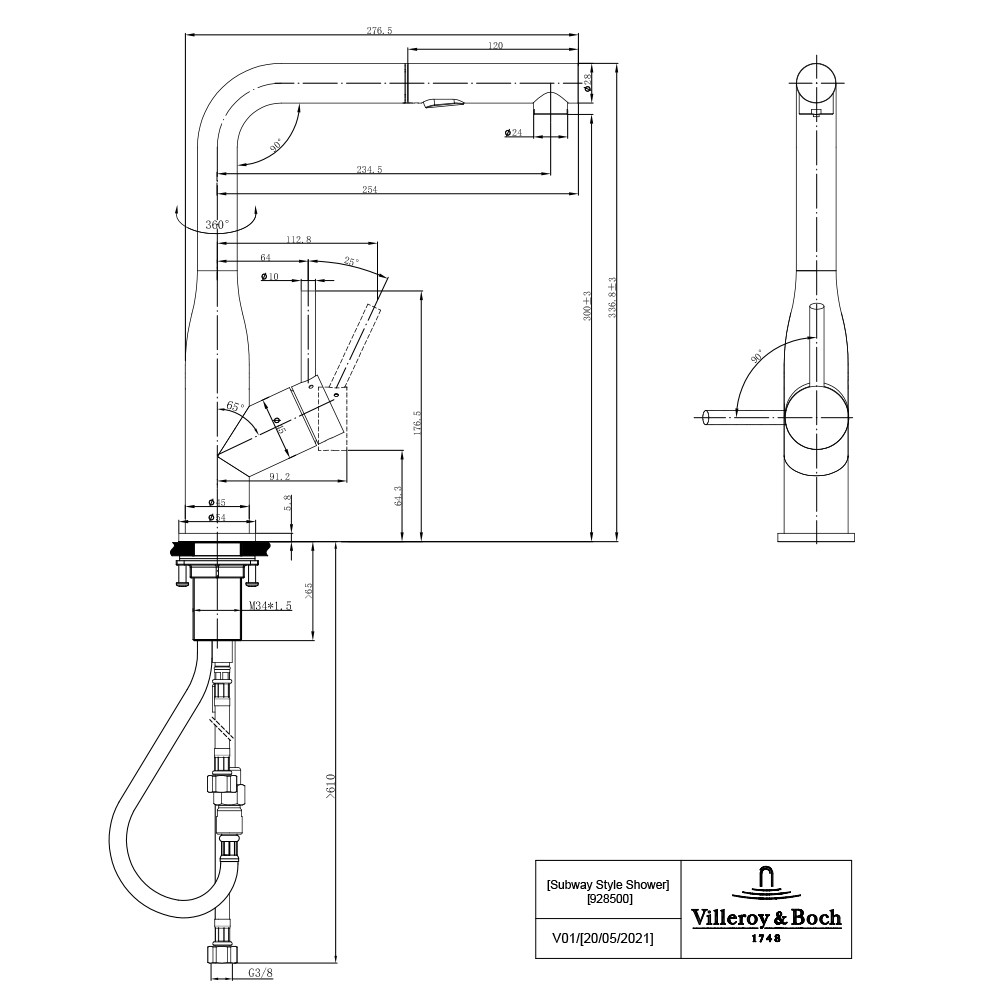 Robinet cuisine VILLEROY ET BOCH Subway Style Shower | Batinea
