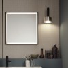 Miroir carré Allure 80x80 avec éclairage, finition laqué Noir satiné Jacob Delafon