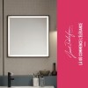 Miroir carré Allure 80x80 avec éclairage, finition laqué Noir satiné Jacob Delafon