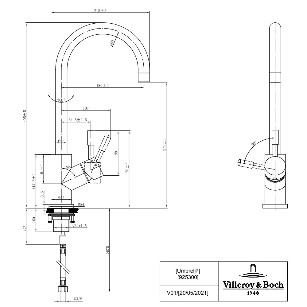 Robinet cuisine VILLEROY ET BOCH Umbrella | Batinea