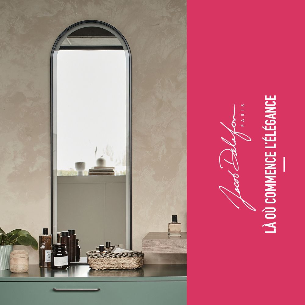 Miroir de salle de bain JACOB DELAFON grande hauteur Silhouette 120x40cm, laqué  
