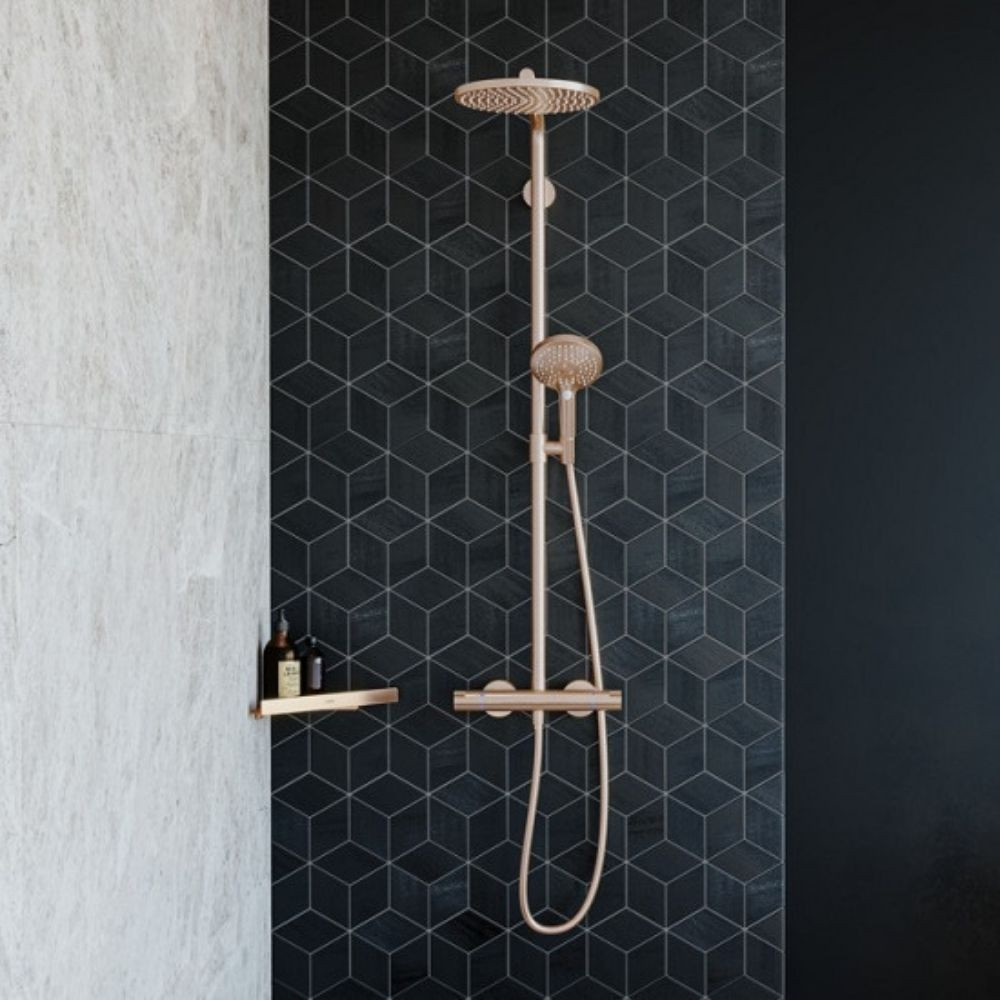 Visuel d'ambiance Colonne de douche thermostatique HANSGROHE Croma Select S 280 aspect doré poli