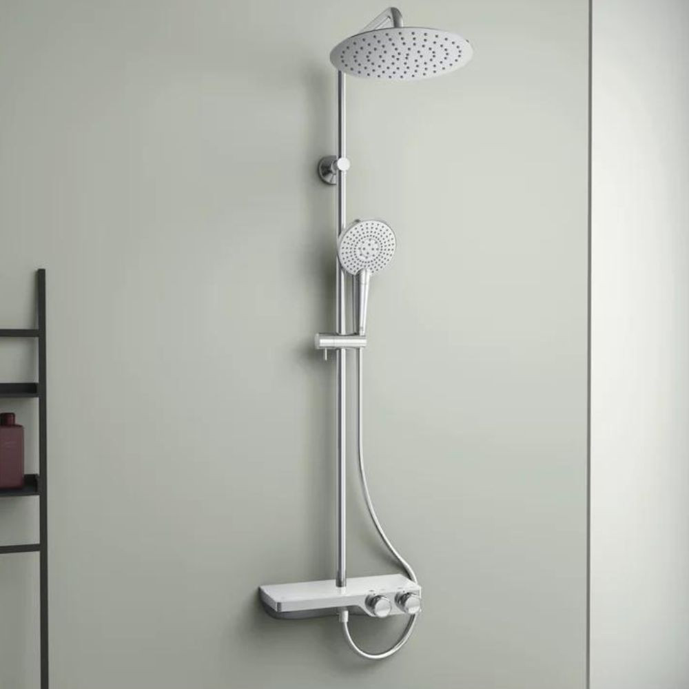Colonne douche thermostatique IDEAL STANDARD douchette ronde Ceratherm S200  | Batinea