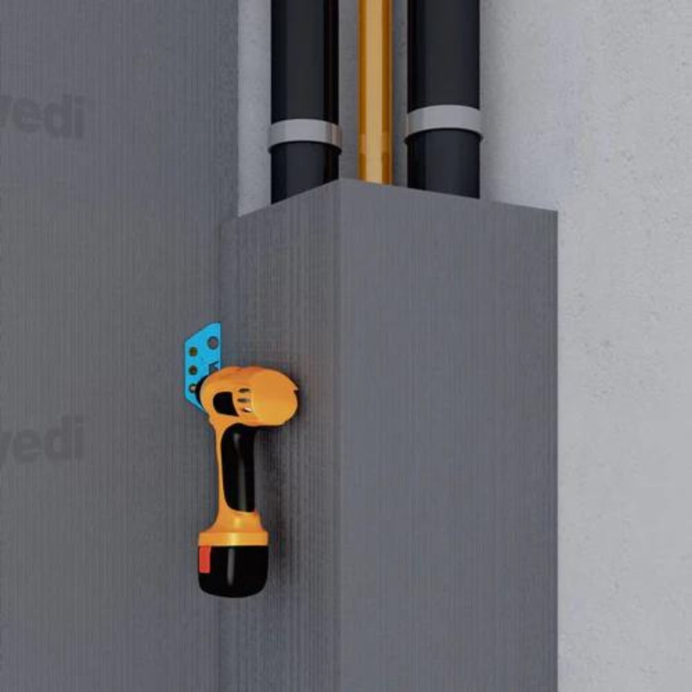 wedi Mensolo L coffre d´habillage, 2500x200x400mm + wedi 320 Colle à carrelage universelle, 25kg/sac