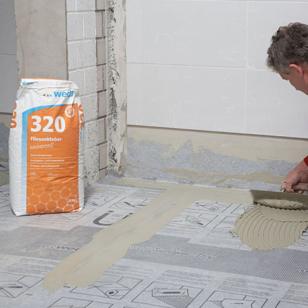 wedi Mensolo L coffre d´habillage, 2500x200x400mm + wedi 320 Colle à carrelage universelle, 25kg/sac