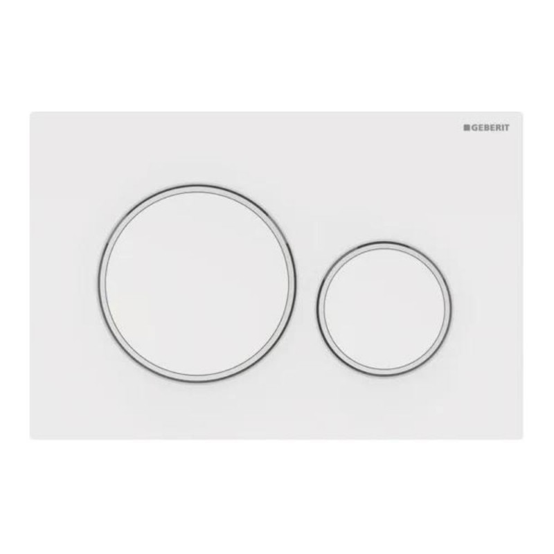 Plaque de commande WC GEBERIT Sigma20 double touche: blanc, blanc mat | Batinea