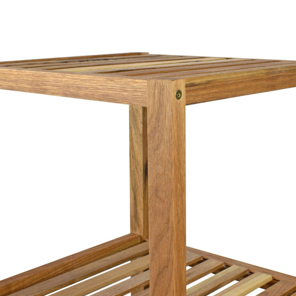 lotus etagère salle de bain avec 4 niveaux 37x33cm bois Banydea  