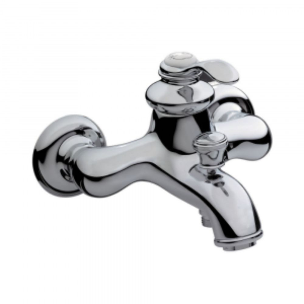 Pack mitigeur bain douche et douchette retro vintage Jacob Delafon collection Fairfax chrome