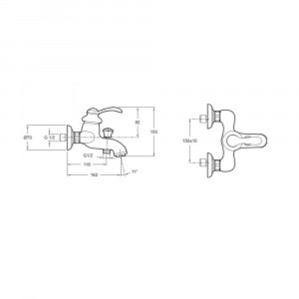 Pack mitigeur bain douche et douchette retro vintage Jacob Delafon collection Fairfax chrome