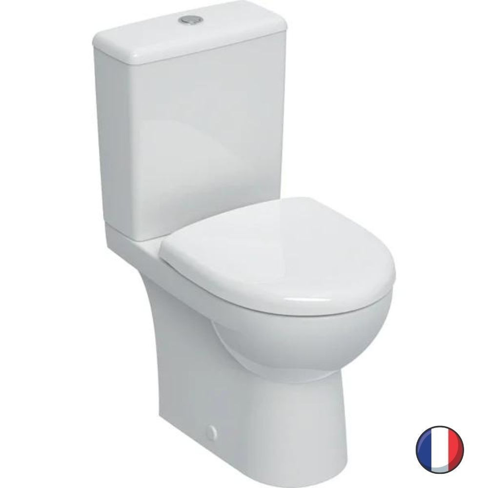 WC au sol compact sans bride GEBERIT Renova, sortie multidirectionnelle + abattant 
