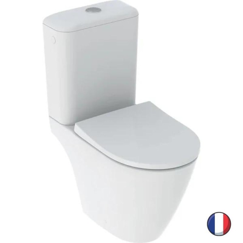 WC au sol sans bride GEBERIT iCon, caréné & sortie multidirectionnelle + abattant