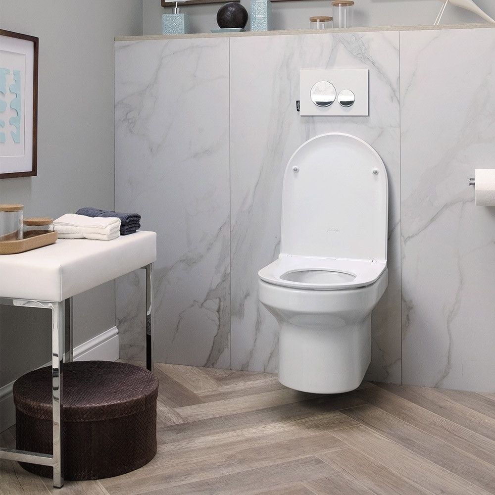 Pack WC suspendu sans bride JACOB DELAFON Elite + bâti-support JACOB + accessoires