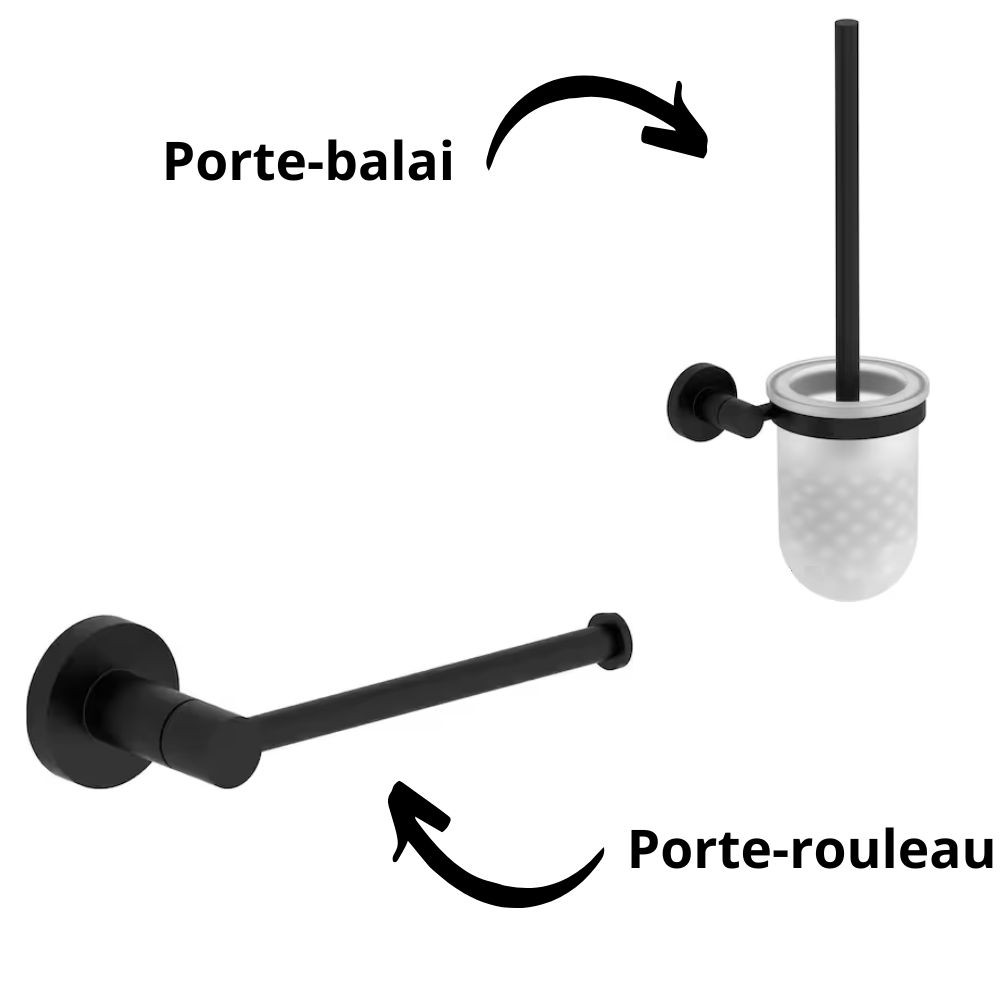 Pack WC suspendu sans bride compact JACOB DELAFON Nouvelle vague + bati support + plaque noir brillant noir mat + accessoires
