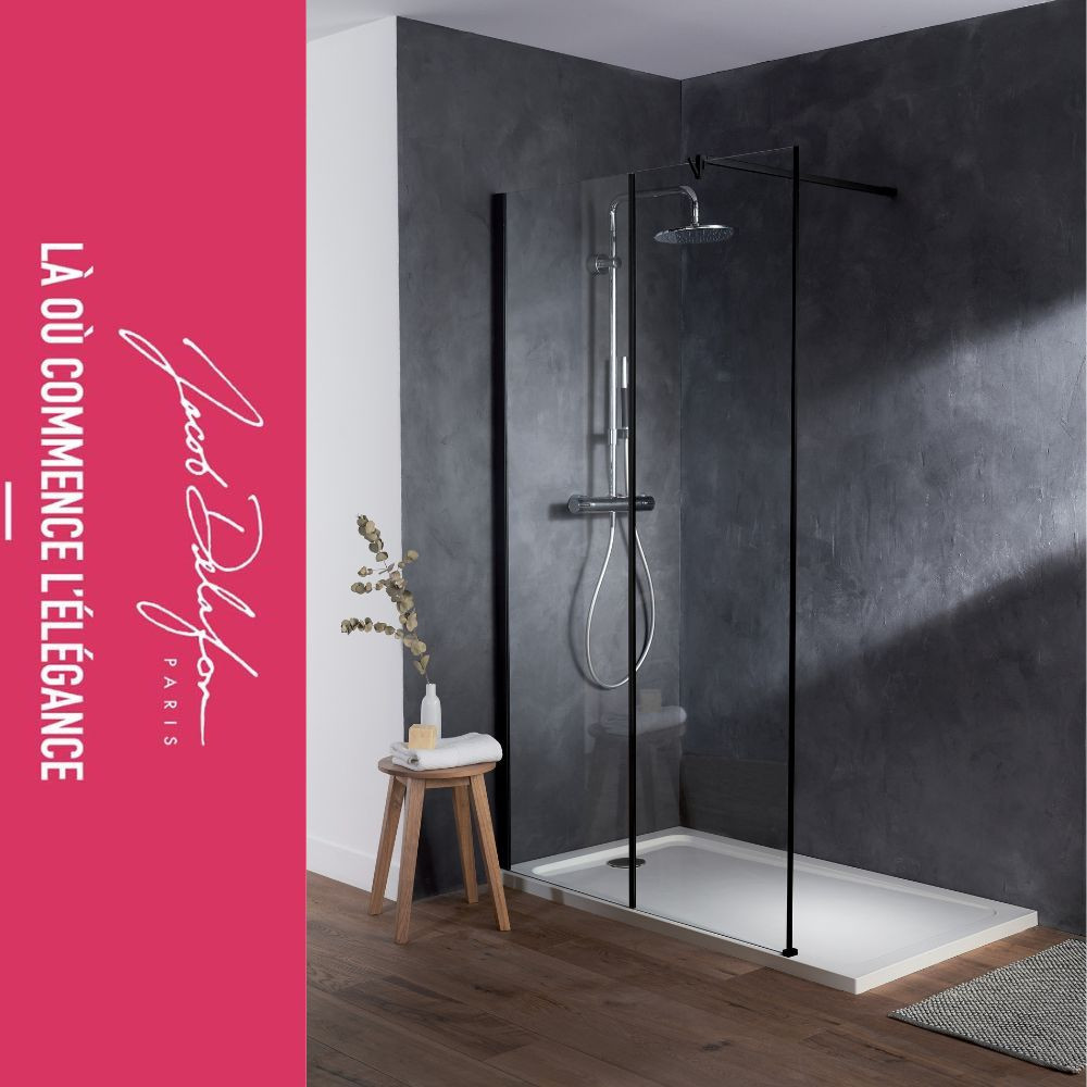 Paroi de douche Jacob Delafon Serenity style Loft noir mat | Batinea