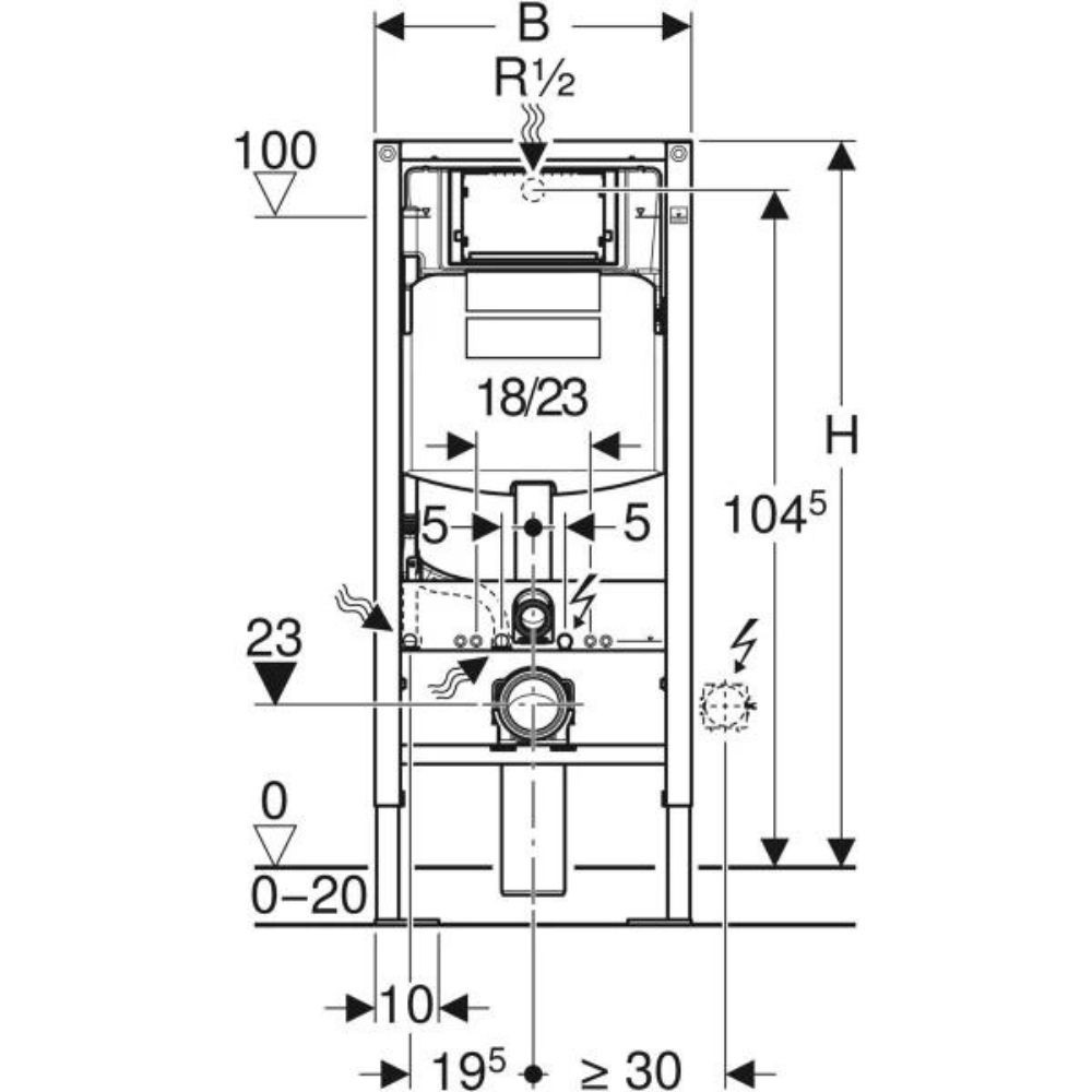Bati support WC GEBERIT Duofix autoportant, sigma 