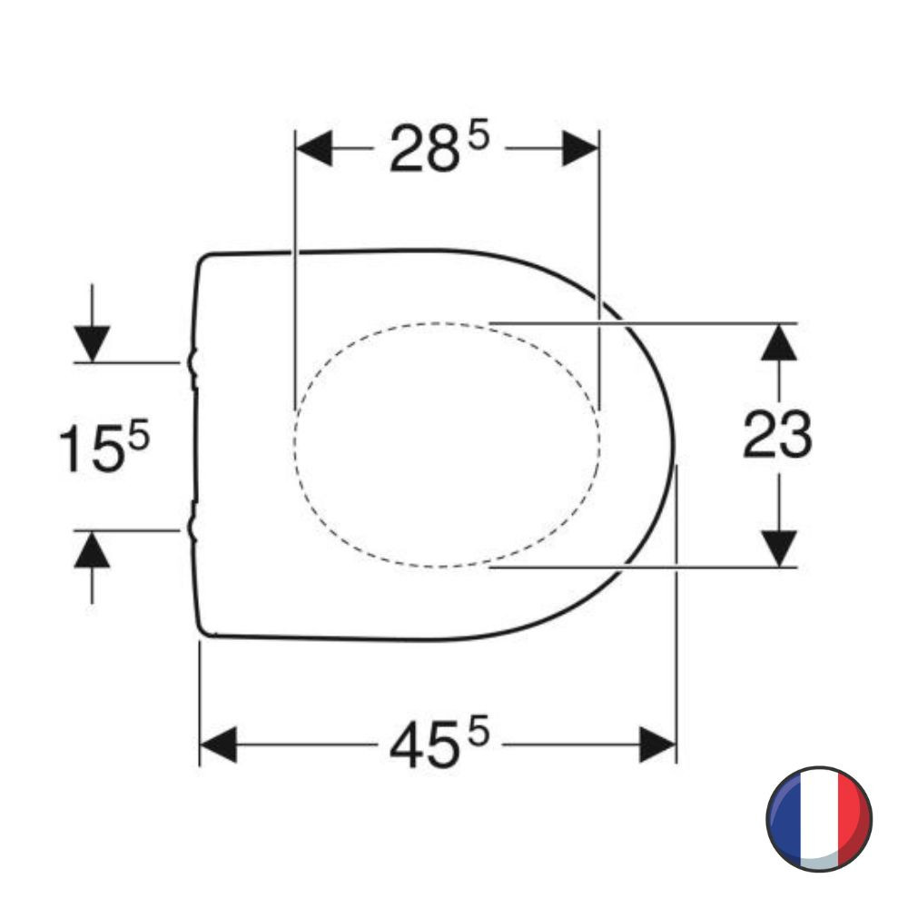 Abattant WC Geberit Renova, antibactérien, fermeture standard 