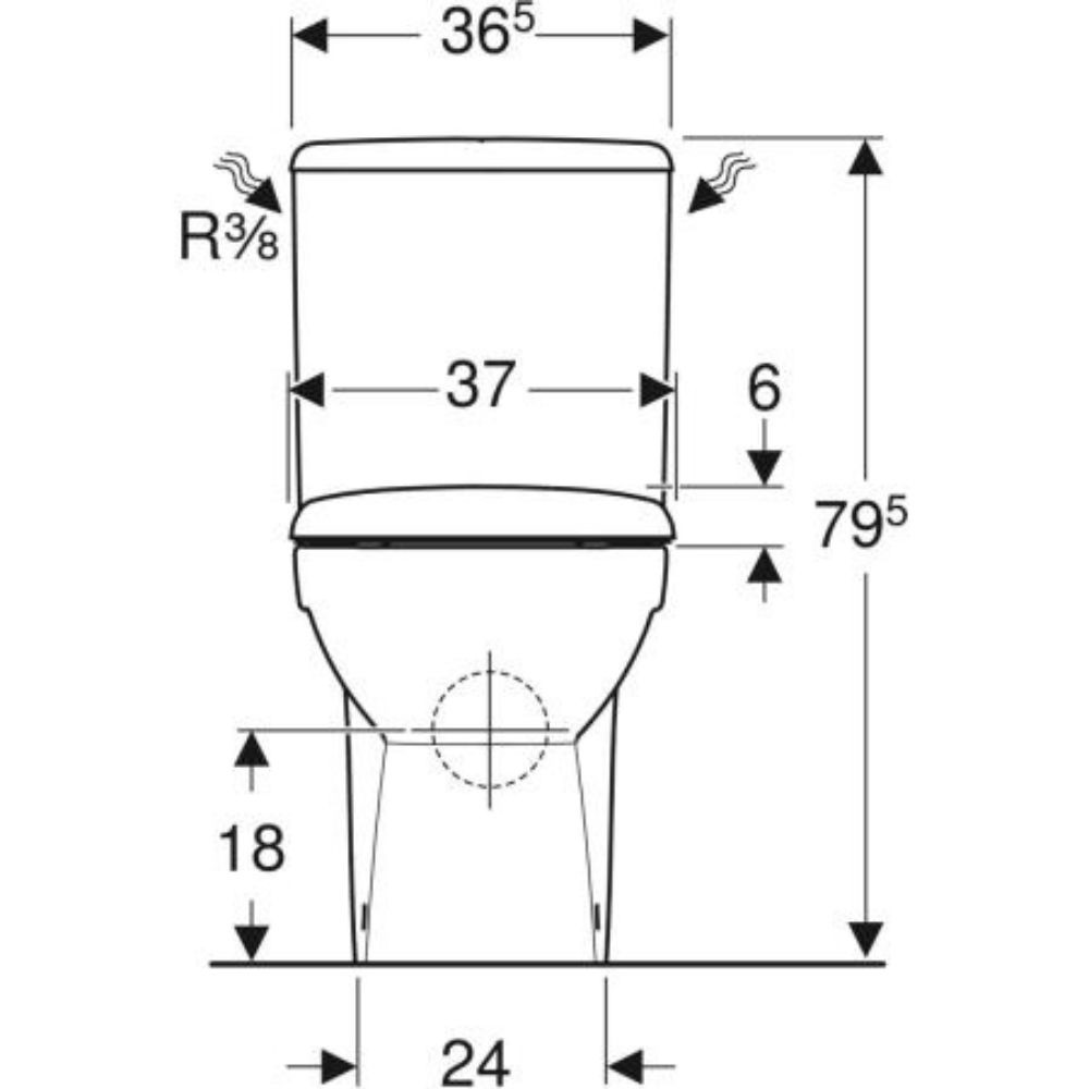 WC au sol GEBERIT Renova, sortie multi, semi-caréné, Rimfree + abattant ralenti  