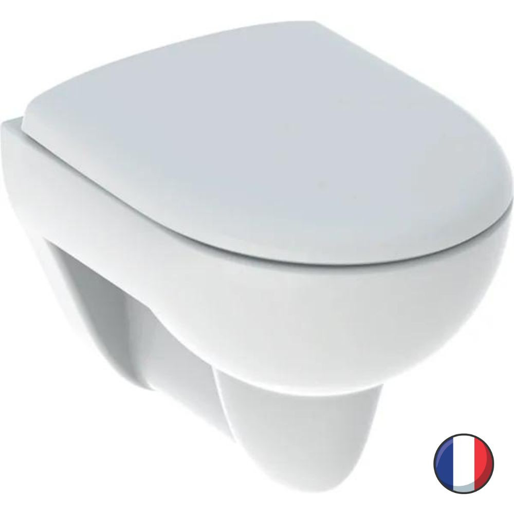 WC suspendu GEBERIT Renova Compact + avec abattant standard, Blanc | Batinea