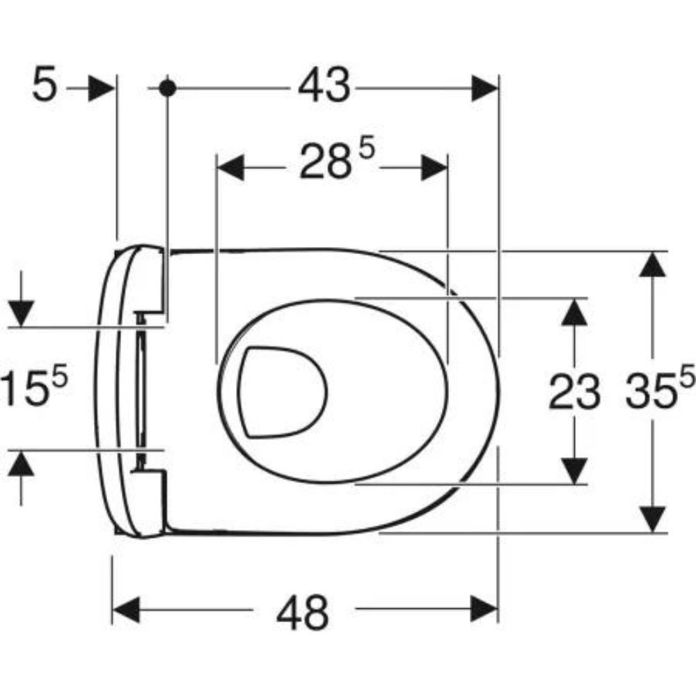 WC suspendu GEBERIT Renova Compact + avec abattant standard, Blanc | Batinea