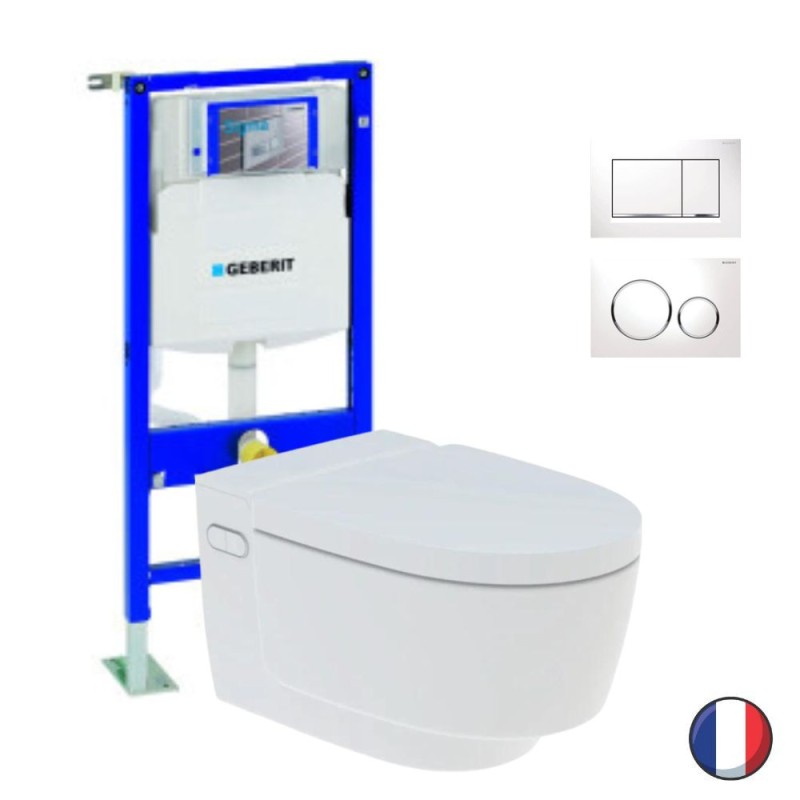 WC complet suspendu Geberit AquaClean Maïra Classic + Plaque de commande | Batinea