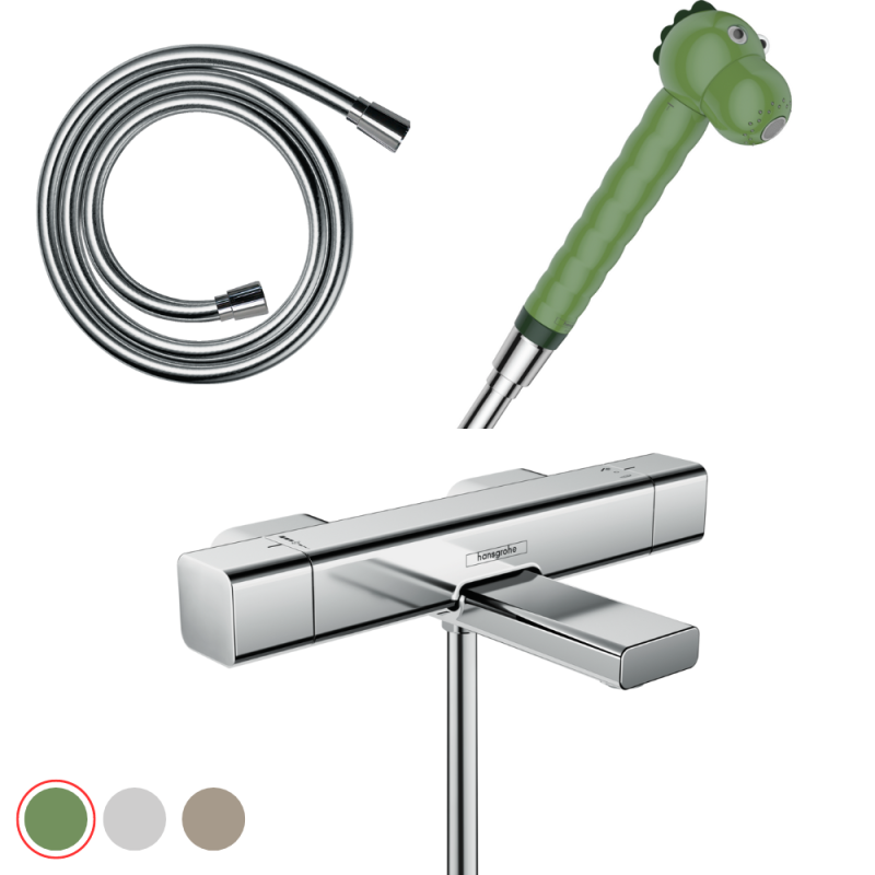 Mitigeur bain douche Ecostat E HANSGROHE avec douchette Jocolino et flexible Isiflex 160 cm | Batinea