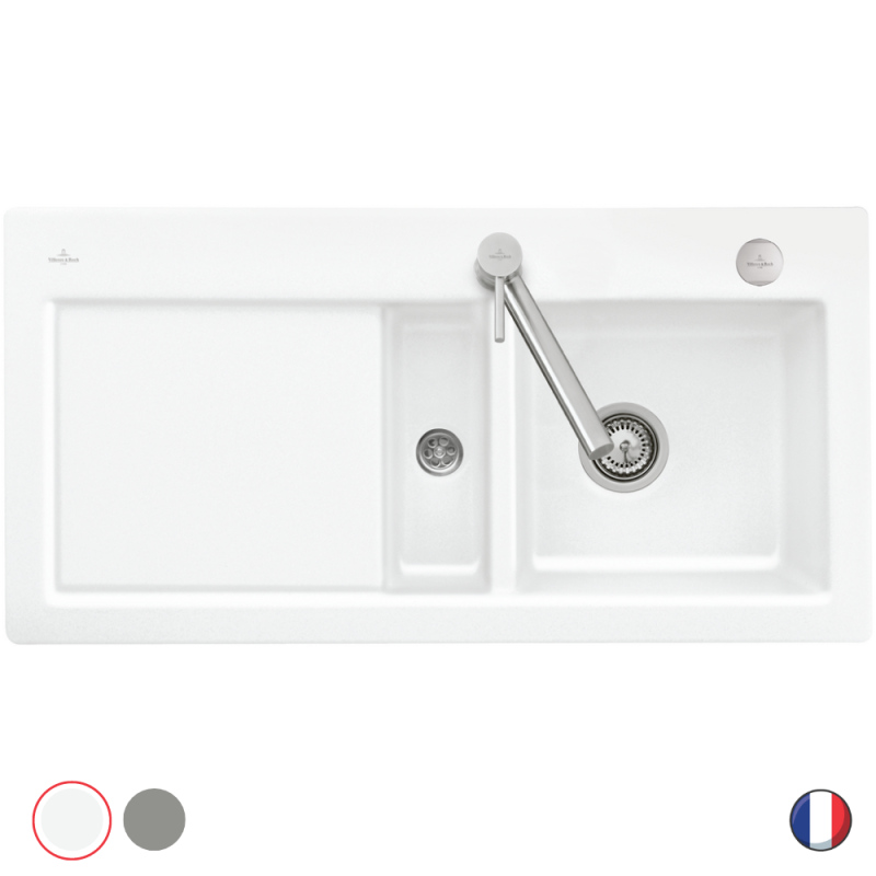 Evier 1 bac 1/2 Villeroy et Boch Subway Pure 60 - Egouttoir à gauche