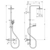 Colonne de douche thermostatique HANSGROHE Vernis Blend 2 jets, chromé 26318000 | Batinea
