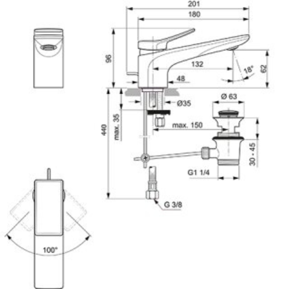 ambiance Mitigeur lavabo IDEAL STANDARD Conca or + nettoyant Briochin
