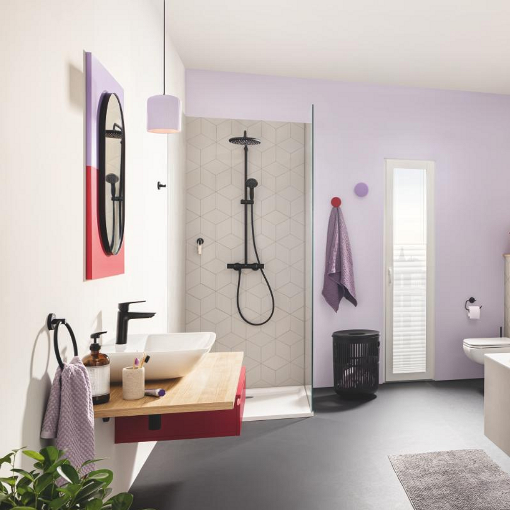 Colonne de douche thermostatique GROHE Vitalio Start System 250 noir image d'ambiance