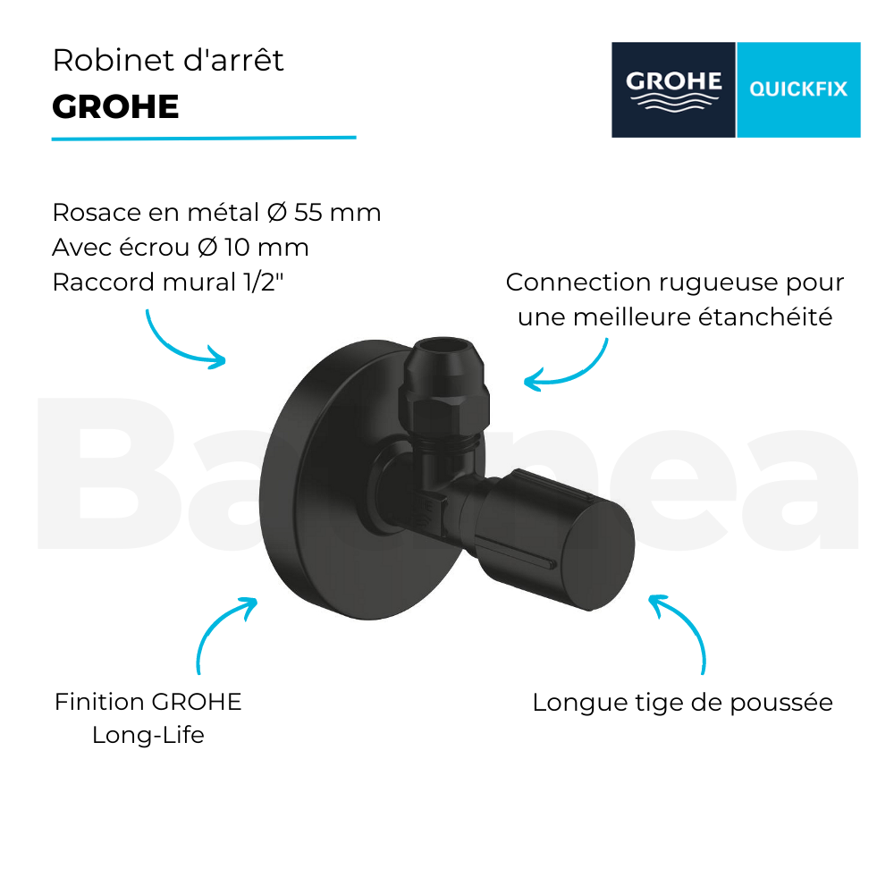 Les avantages du Robinet d'arrêt GROHE noir mat