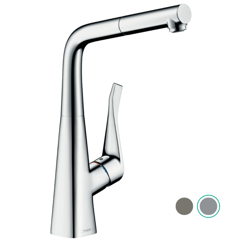 Mitigeur cuisine HANSGROHE Metris M71 320 douchette extractible choix de la couleur
