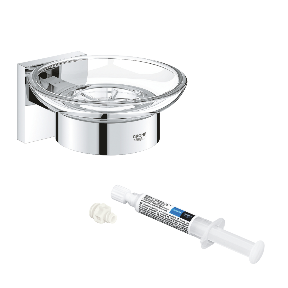 Porte savon avec support grohe start cube chromé avec colle