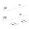 lot de 2 etageres grohe start cube 53 cm avec colle supersteel
