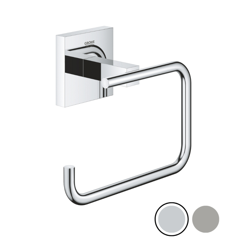 Dérouleur papier Grohe Start Cube chromé  ou supersteel avec ou sans colle Grohe QuickGlue