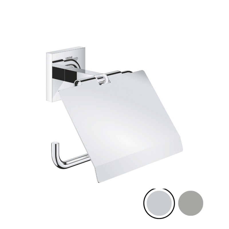 Dérouleur a papier avec couvercle GROHE START CUBE version chromé ou chromé brossé au choix