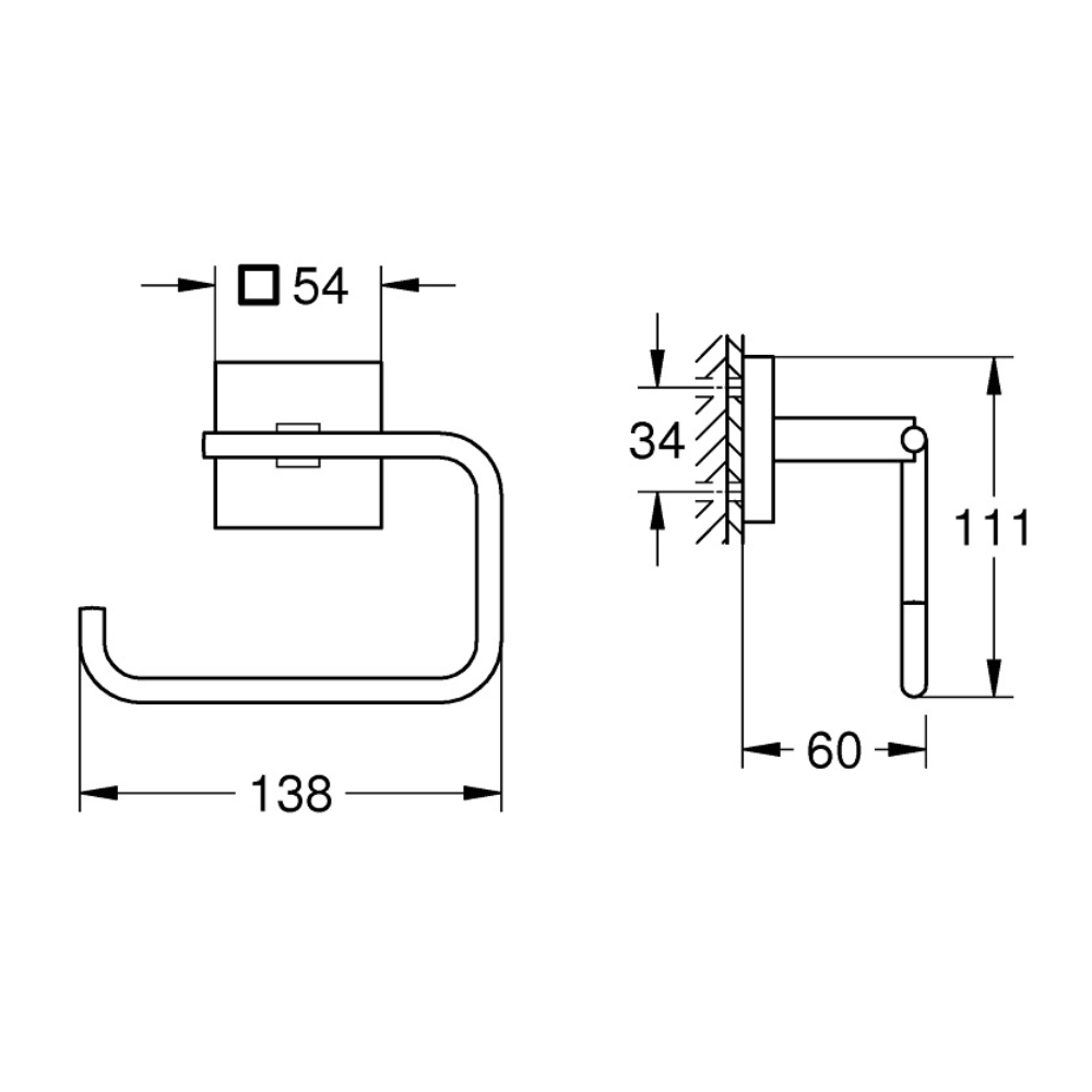 Schéma du dérouleur de papier GROHE STRAT CUBE