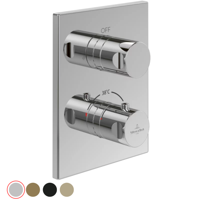 Mitigeur thermostatique encastré 2 voies VILLEROY ET BOCH Universal Taps & Fittings rectangle | Batinea