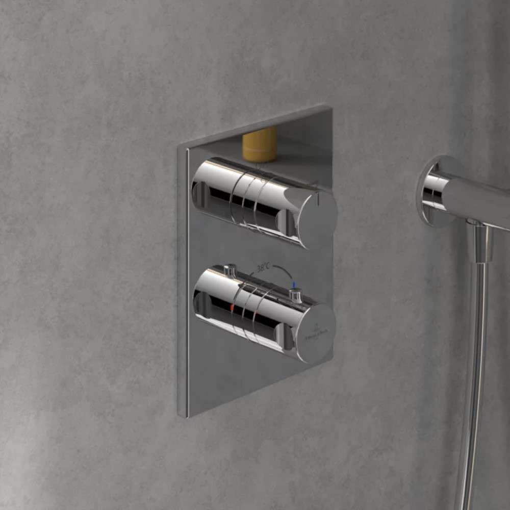 Mitigeur thermostatique encastré 2 voies VILLEROY ET BOCH Universal Taps & Fittings rectangle | Batinea