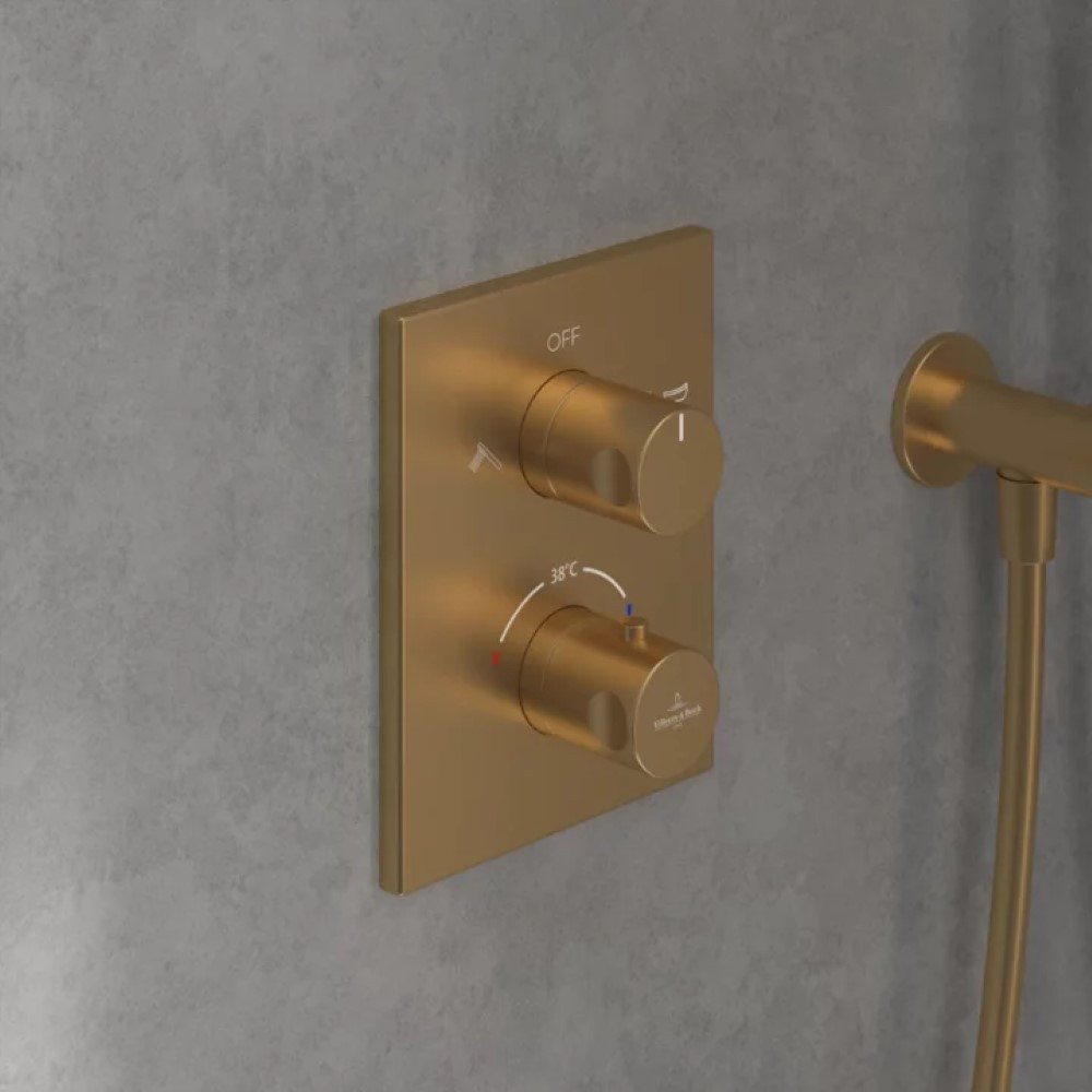 Mitigeur thermostatique encastré 2 voies VILLEROY ET BOCH Universal Taps & Fittings rectangle | Batinea