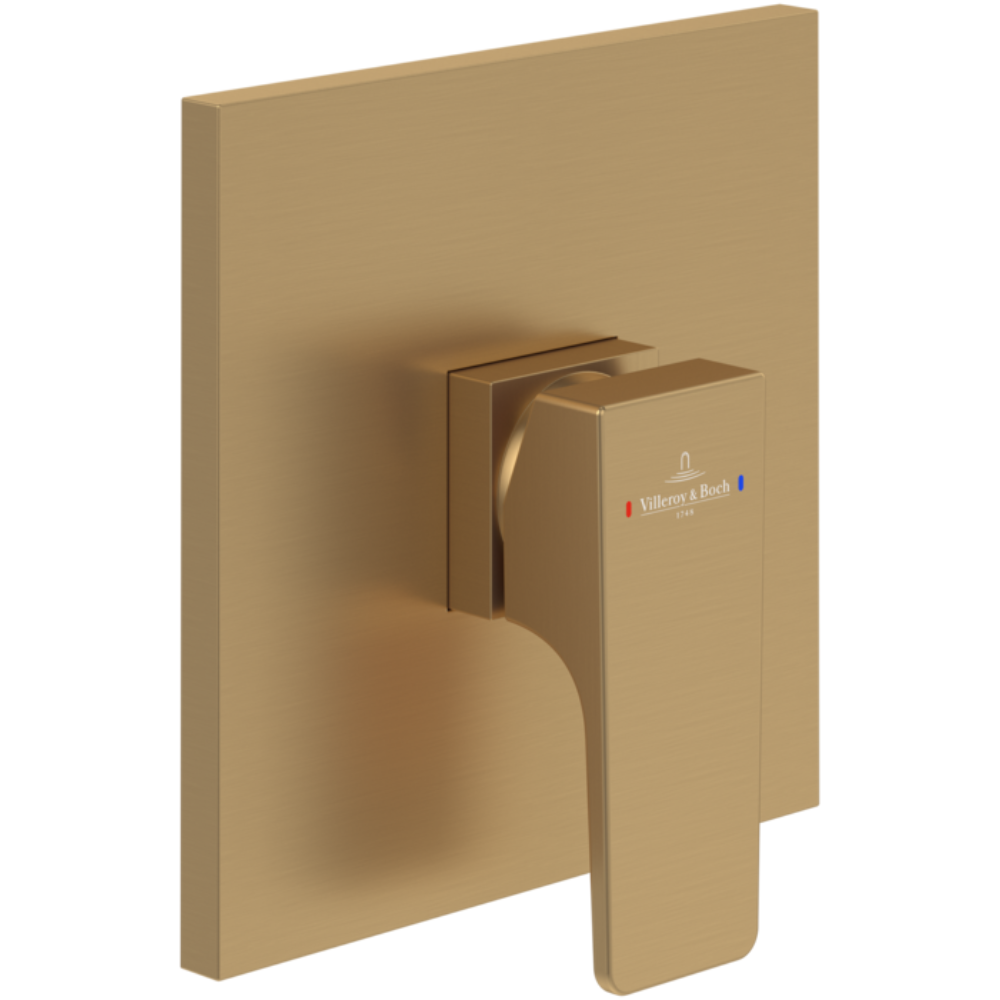 Présentation de la Façade mitigeur mécanique encastré VILLEROY ET BOCH Architectura Square Brushed Gold