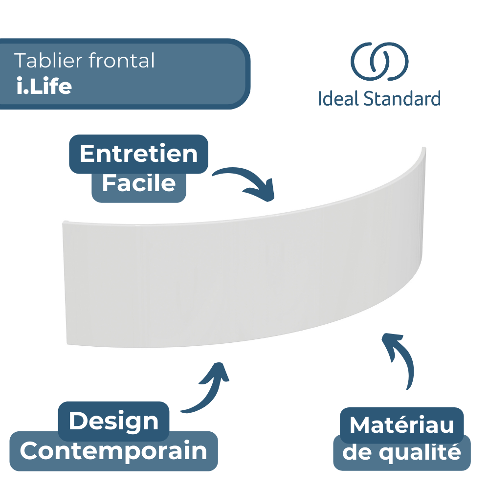 Les points fort du Tablier frontal d'angle 140 cm Ideal Standard i.life