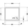 Schéma de face du  Receveur de douche 100 x 90 DURAVIT Starck Slimline